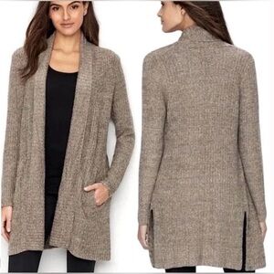 Barefoot Dreams CozyChic Lite Brown Montecito Long
Knit Cardigan Sweater